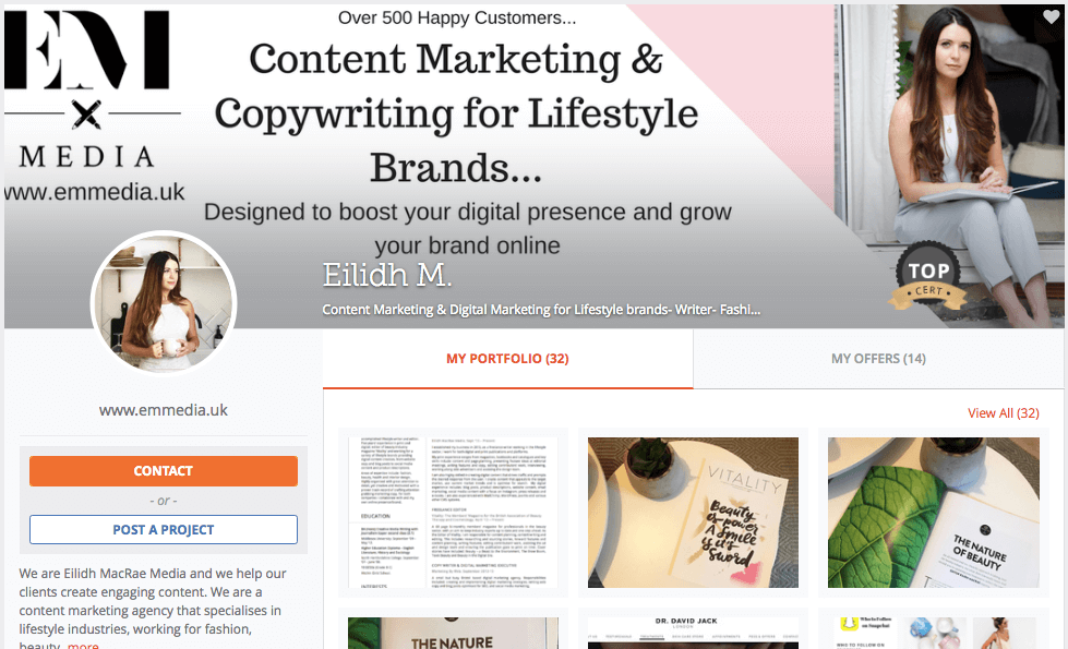 Here’s another beautiful profile from a talented lifestyle content creator & copywriter.